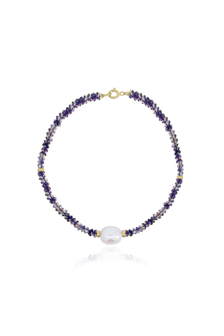 Iolite Bead Pearl Bracelet, Main, color, lolite