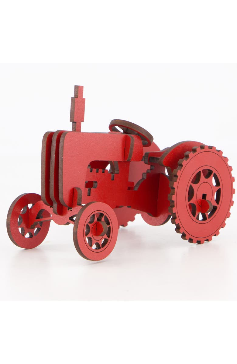Little & Wood Woodlet Tractor, 3D Wooden Kit Set, Age 6+, Main, color, Multicolored