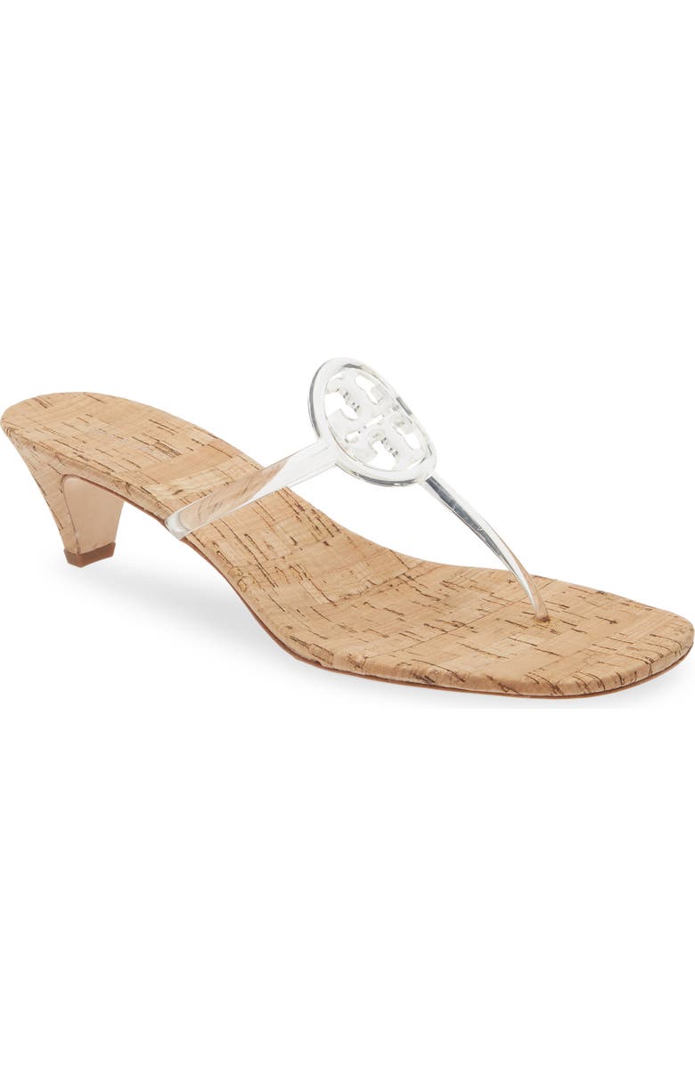 Tory Burch Miller Jelly Kitten Heel Sandal, Main, color, Clear