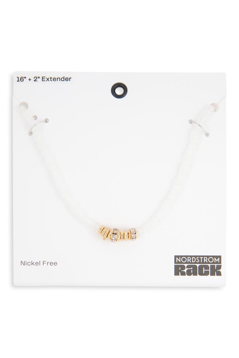 Beaded Rondelle Necklace, Main, color, CLEAR- WHITE- GOLD