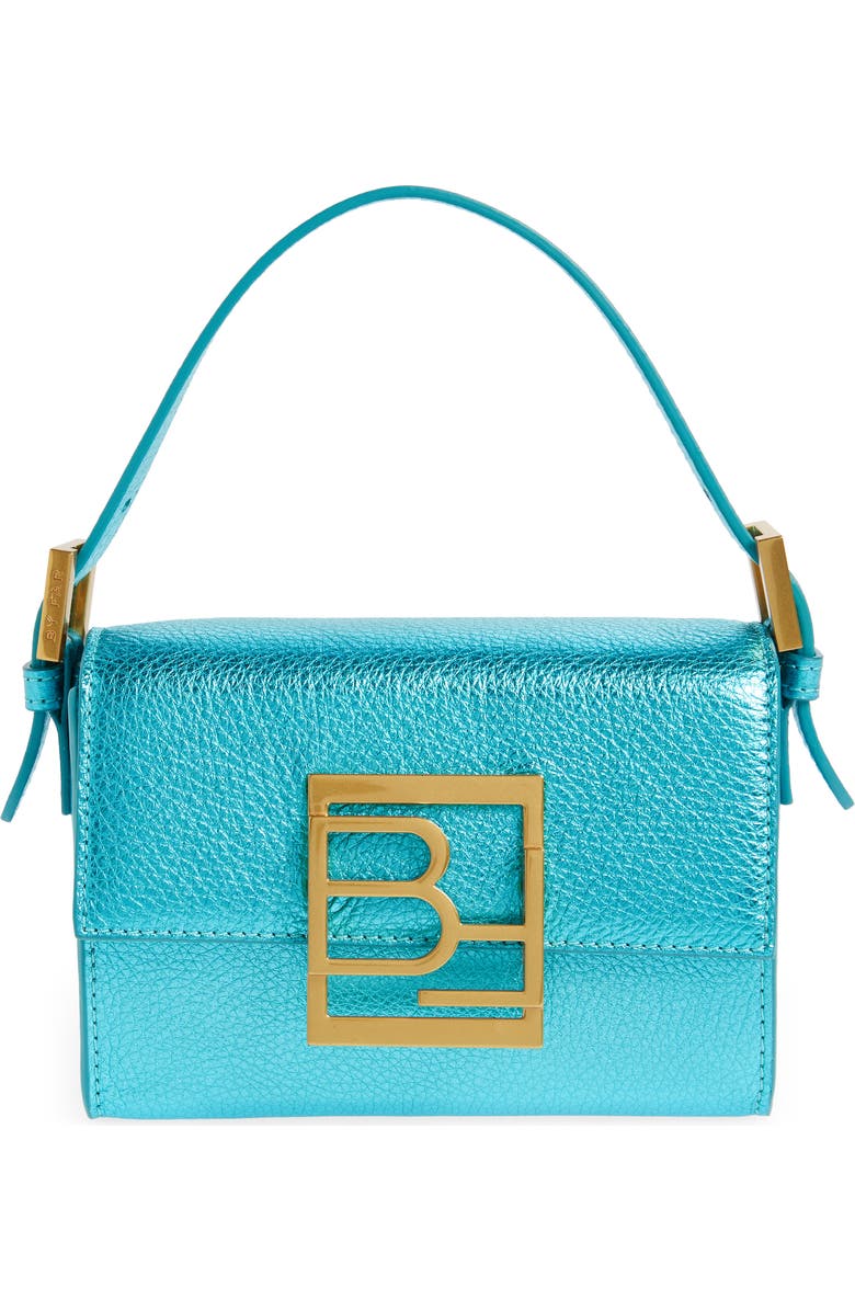 By Far Fran Metallic Leather Top Handle Bag, Main, color,