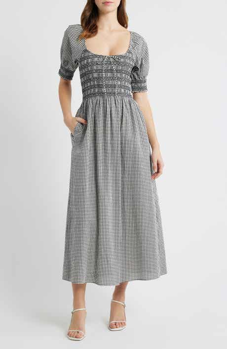 The Madeline Smocked Puff Sleeve Maxi Dress
