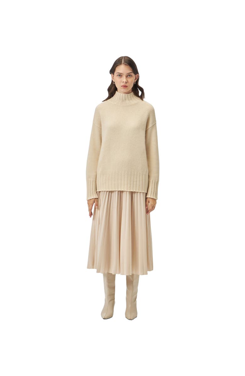 GOBI Mongolian Cashmere Relaxed-Fit Cashmere Turtleneck, Main, color, Off White