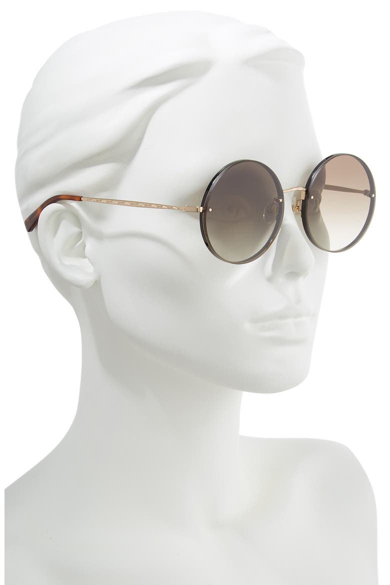 Gloria1 56mm Round Sunglasses, Alternate, color, BLACK/ GOLD