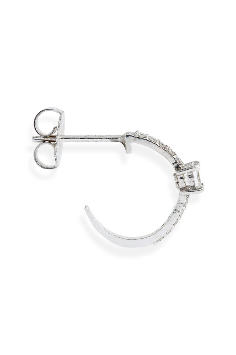 Fancy Diamond Huggie Hoop Earrings, Alternate, color, 18K WG