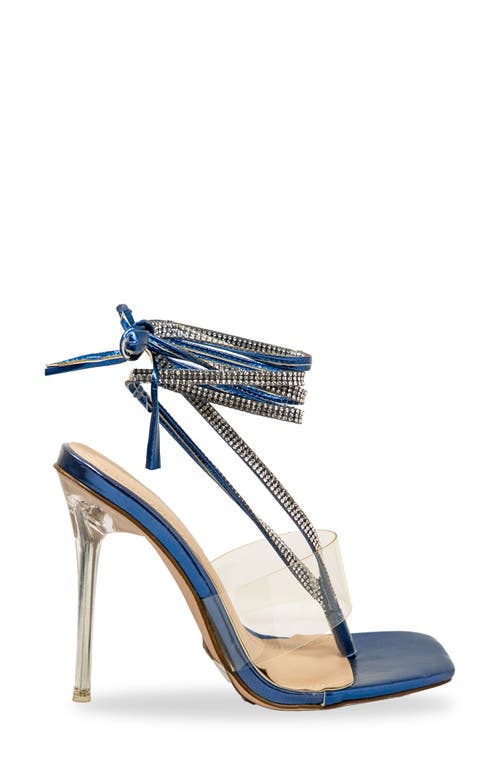 Chase & Chloe Chase And Chloe Rae Rhinestone Ankle Wrap Sandal