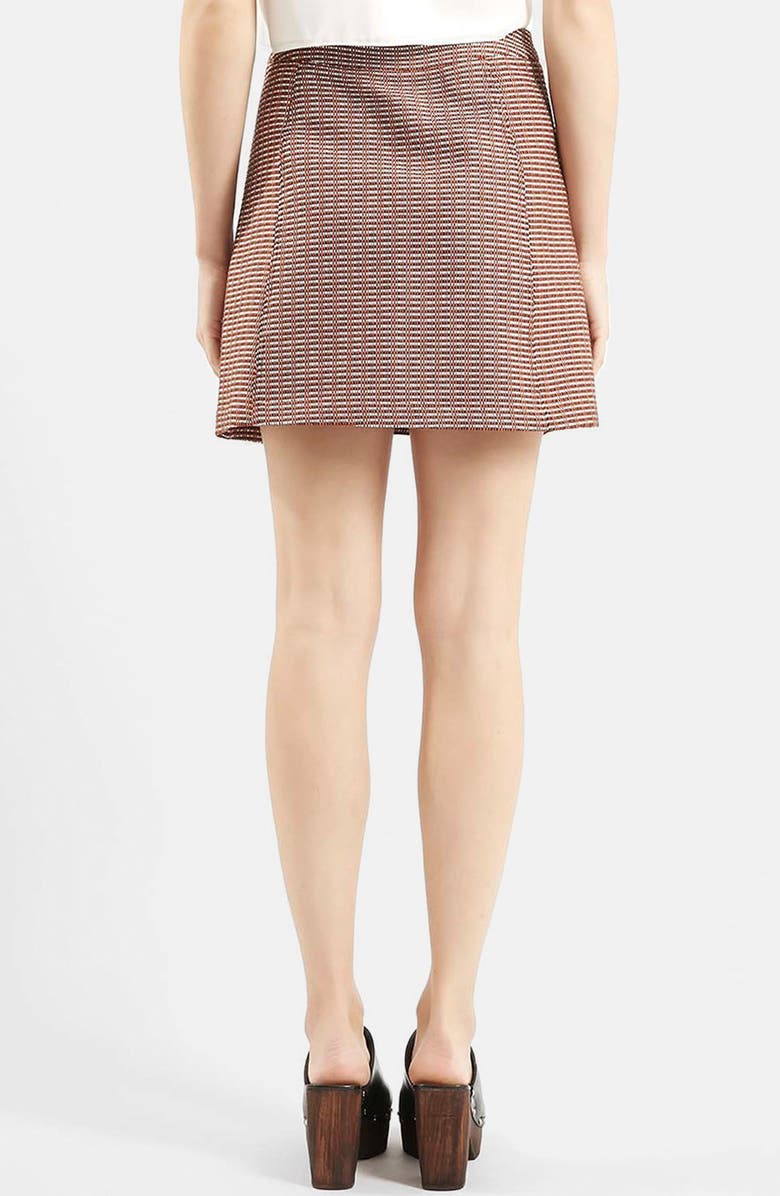 Topshop Textured A-Line Miniskirt, Alternate, color,