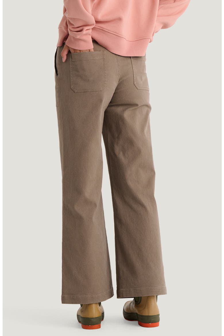 Wide Leg Stretch Cotton Pants, Alternate, color, FOSSIL