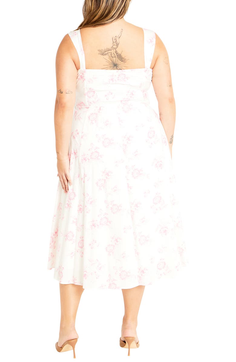 City Chic Marylou Print Sleeveless Midi Dress, Alternate, color, Etched Rose