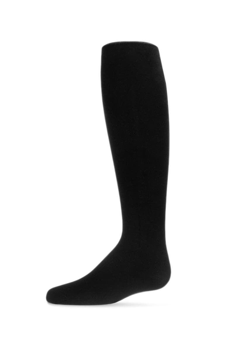 Flocked Back Seam Opaque Tights, Main, color, Black