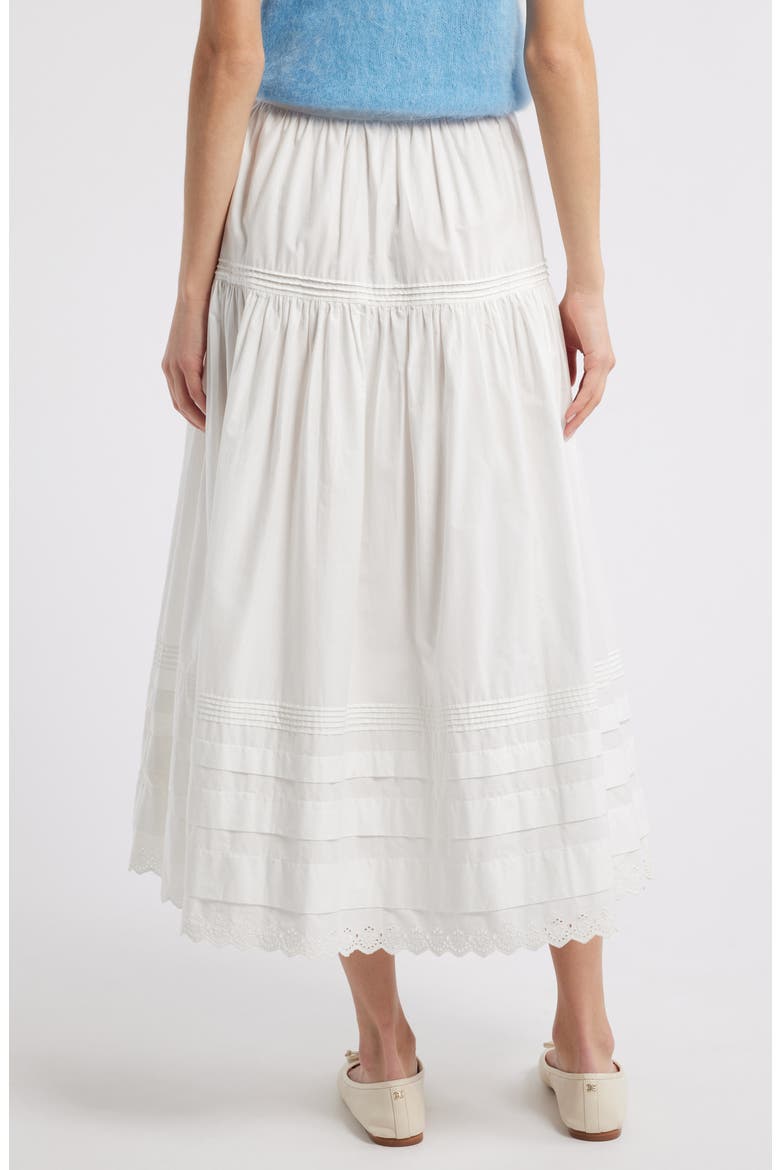 Sebastiane Tiered Organic Cotton Poplin Maxi Skirt, Alternate, color, POWDER