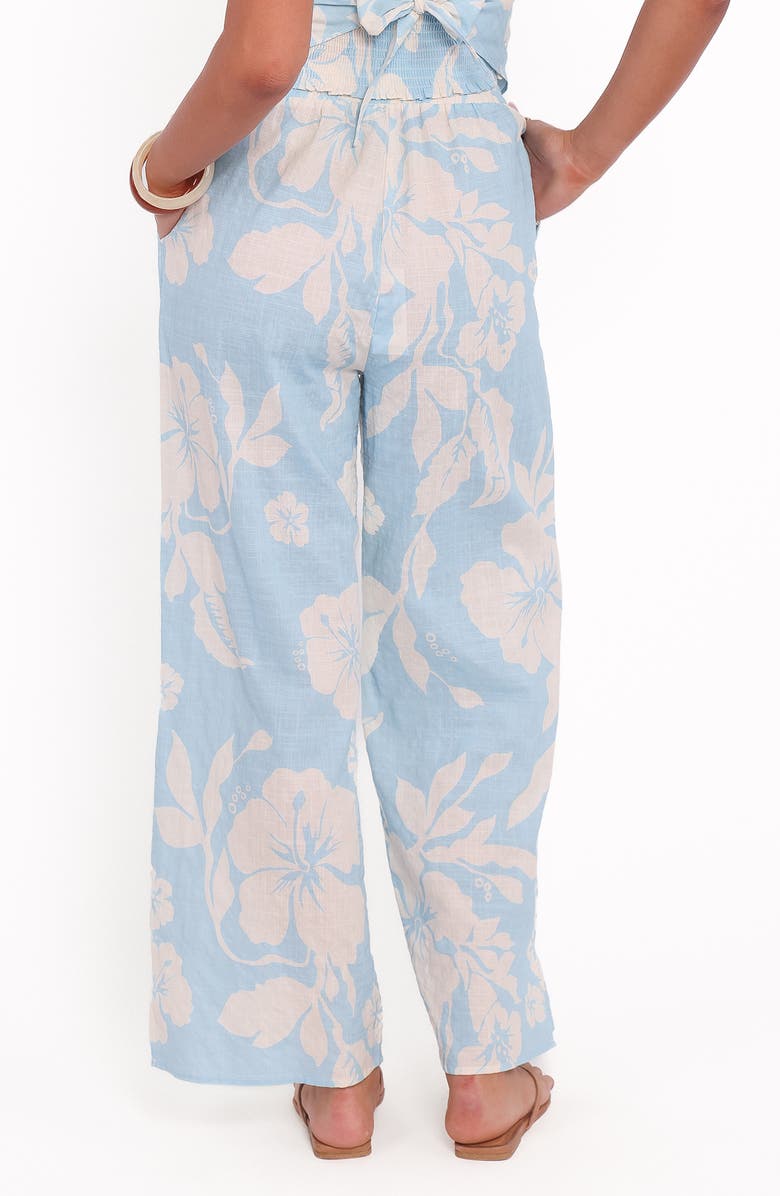Petal & Pup Lourdes Wide Leg Pants, Alternate, color, Blue Hibiscus