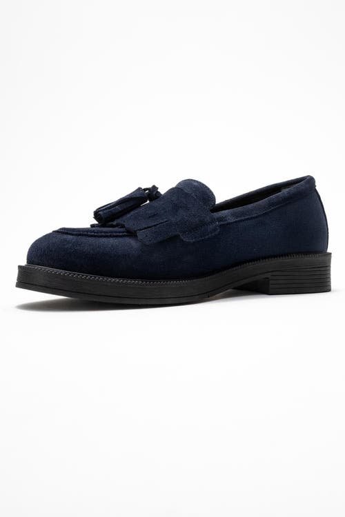 Forever & Always Shoes Milly Leather Tassel Loafer In Blue