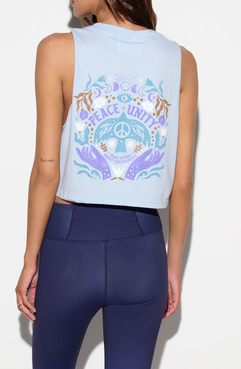 Spiritual Gangster Unity Spirit Cotton Crop Tank, Alternate, color, Ice Blue