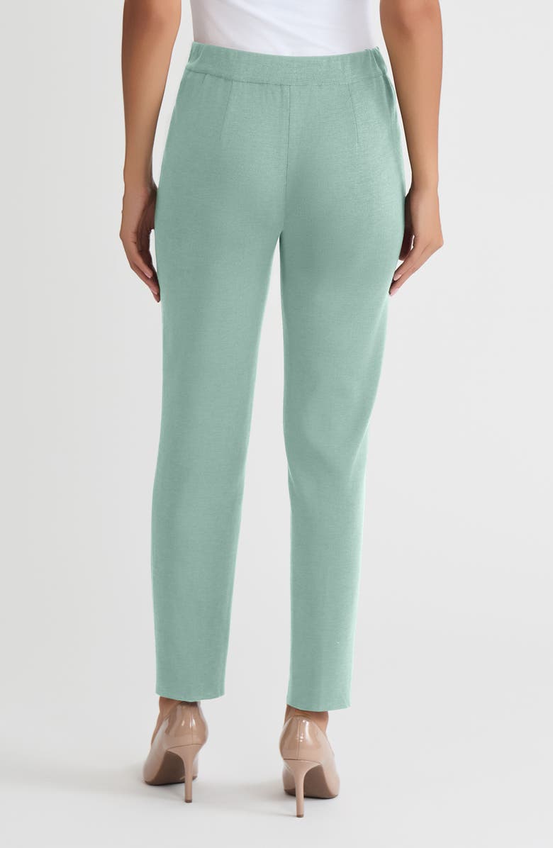 Misook Nancy Slim Leg Mylana Knit Pant, Alternate, color, Mystic Green