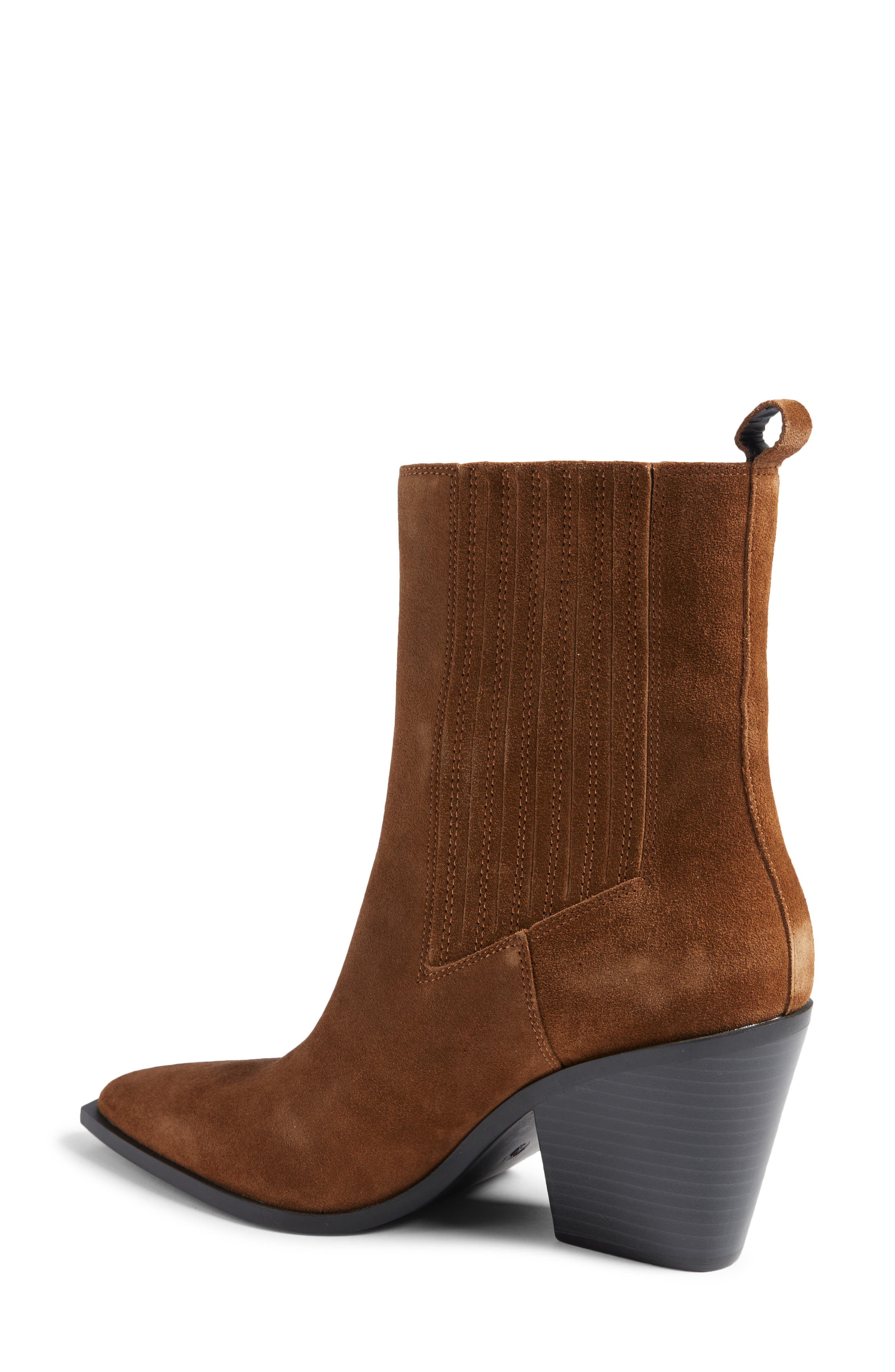 Angie Leather Bootie, Alternate, color, BROWN DARK