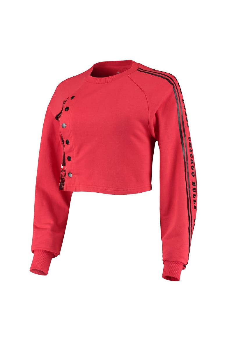 Women's Qore Red Chicago Bulls Cozy Team Crop Long Sleeve T-Shirt, Alternate, color, Red