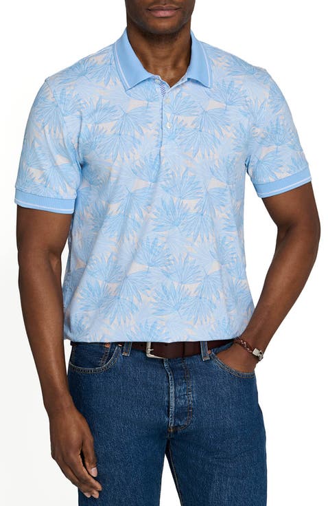 Slim Fit Leaf Polo Short Sleeve Shirt