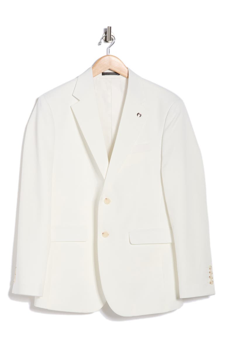 Slim Fit Cotton Blend Blazer, Alternate, color, WHITE
