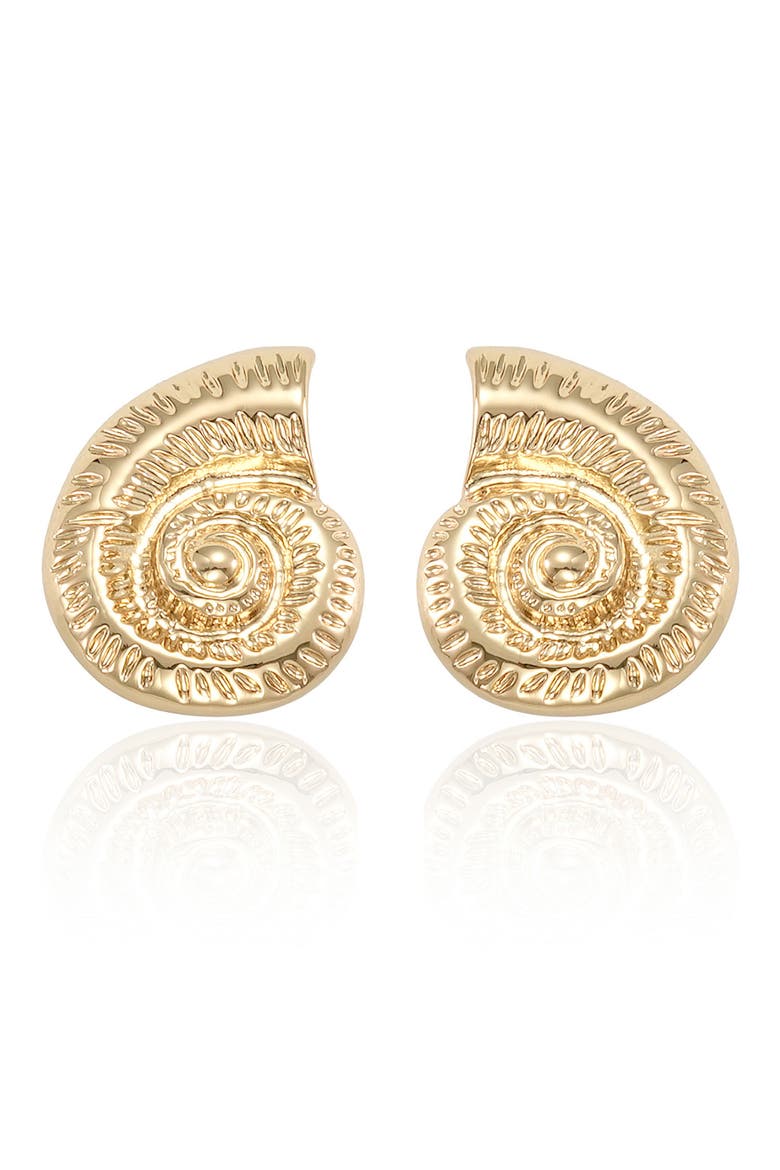 Conch Stud Earrings, Alternate, color, GOLD