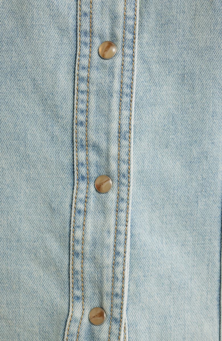 Rails Taina Denim Snap-Up Western Shirt, Alternate, color, Bleached Indigo
