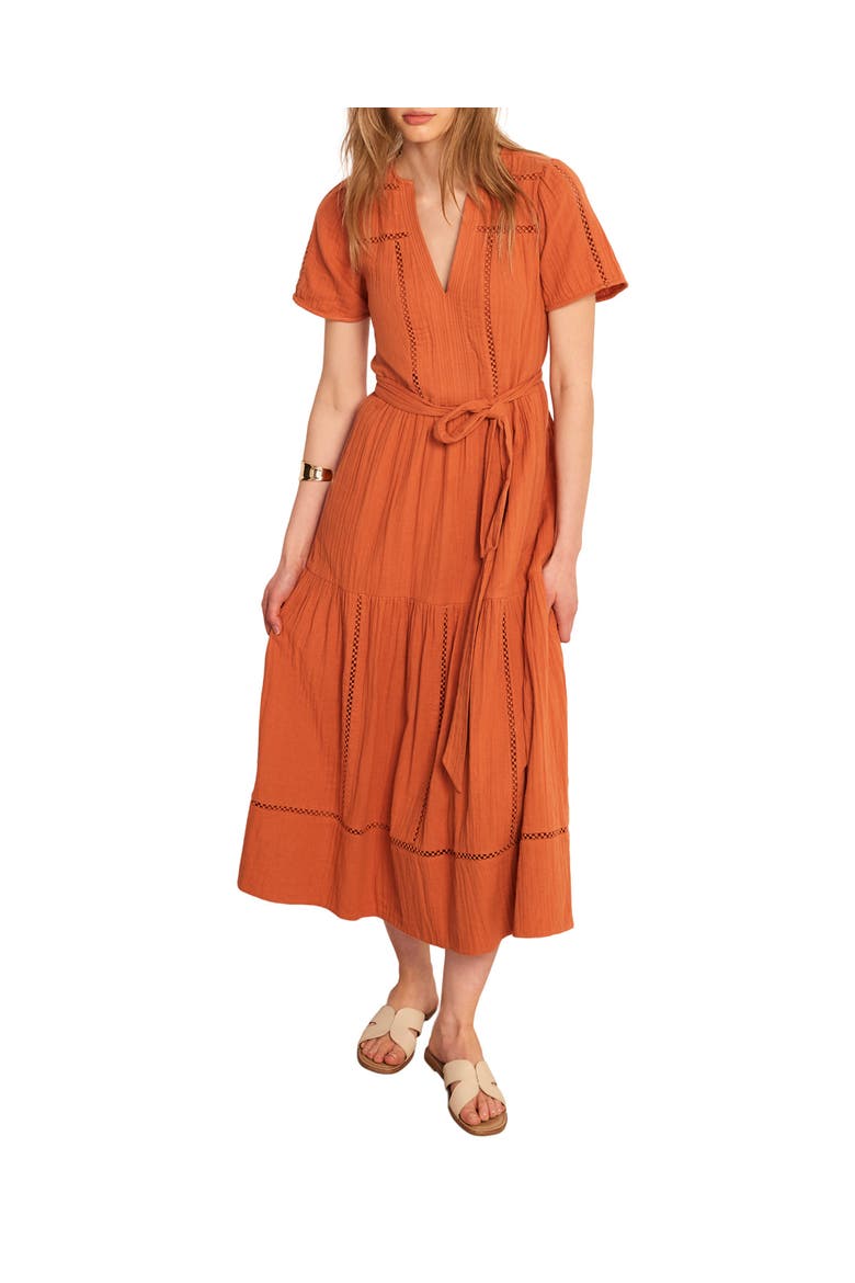 Cotton Cheesecloth Maxi Dress, Main, color, Orange