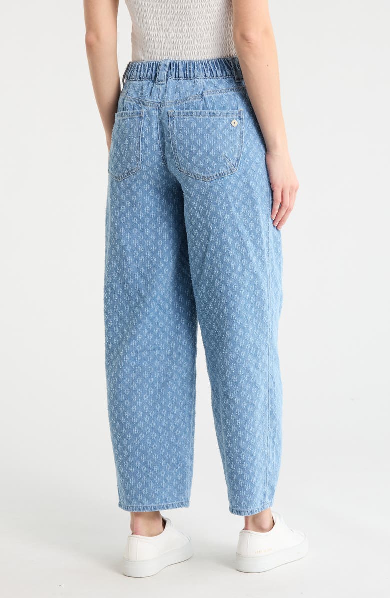 Democracy Picked Jacquard Barrel Leg Jeans, Alternate, color, Light Blue Artisanal