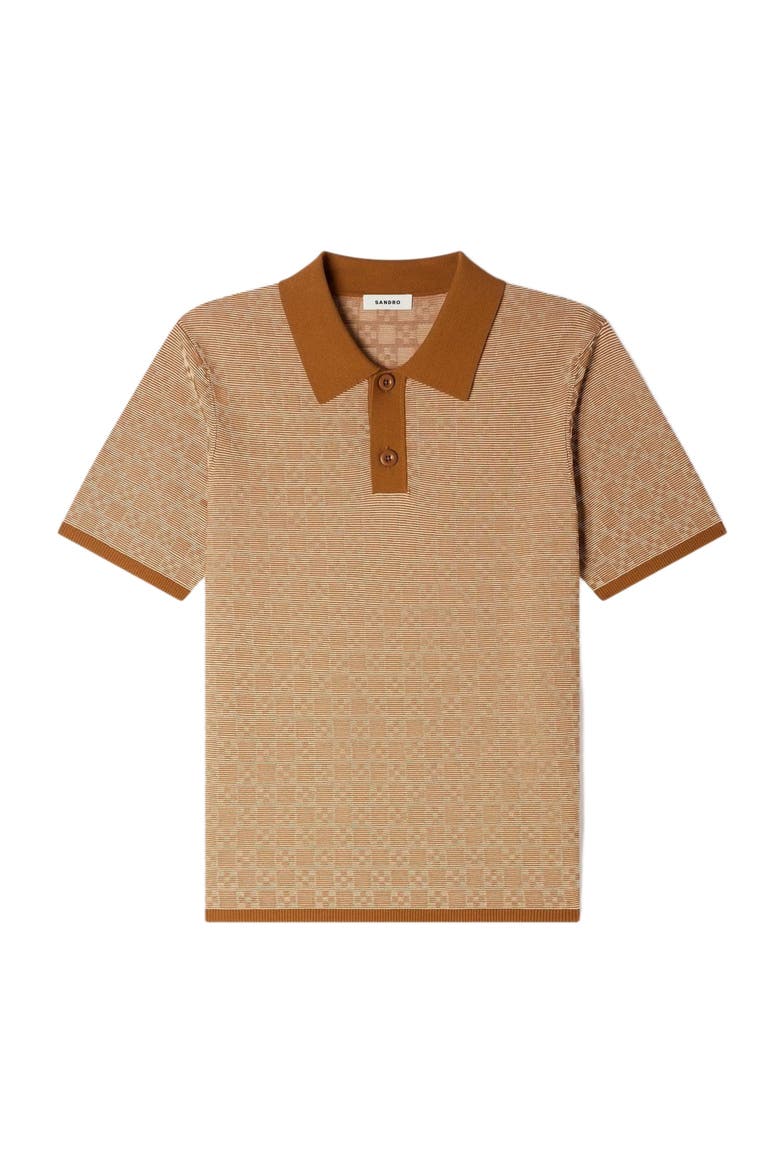Square Cross polo shirt, Alternate, color, Camel