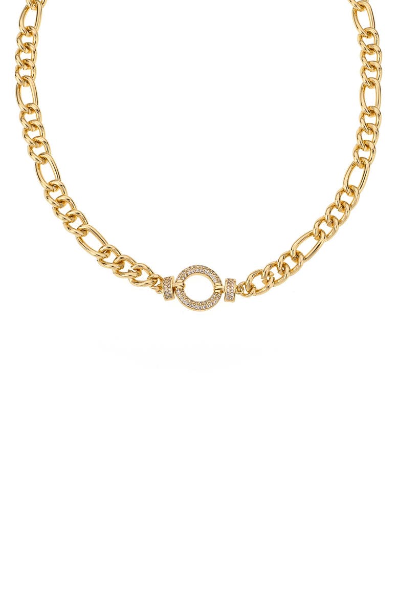 Eternity Crystal Circle Chain Link Necklace, Alternate, color, GOLD