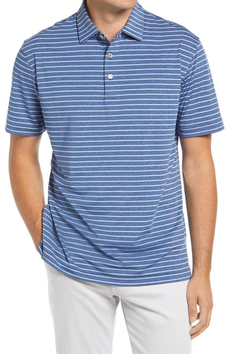 Peter Millar News Stripe Short Sleeve Performance Golf Polo, Main, color,