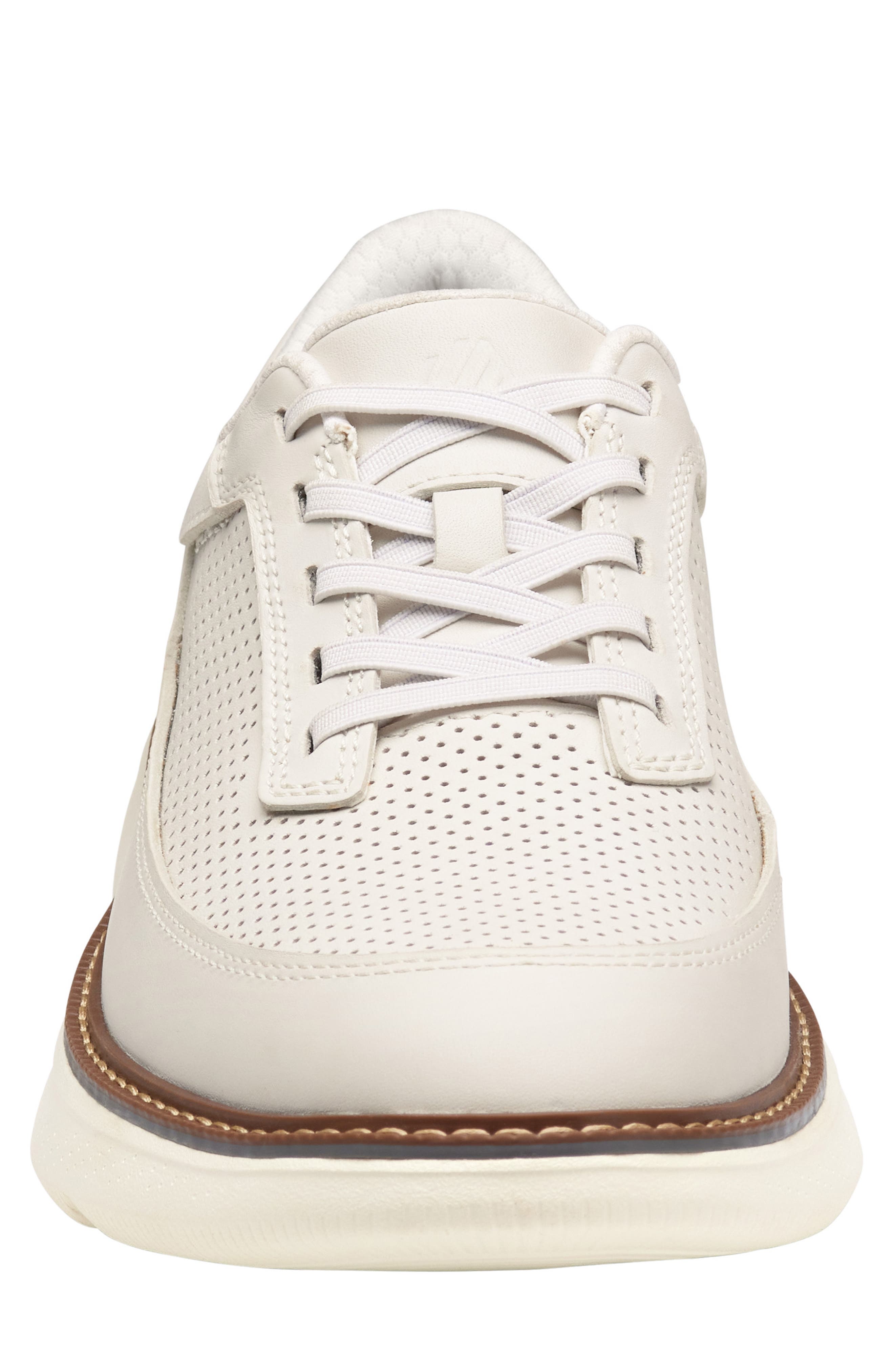 Johnston & Murphy <p>Hayden Stretch U-Throat Leather Oxford (Men) </p>, Alternate, color, White Full Grain