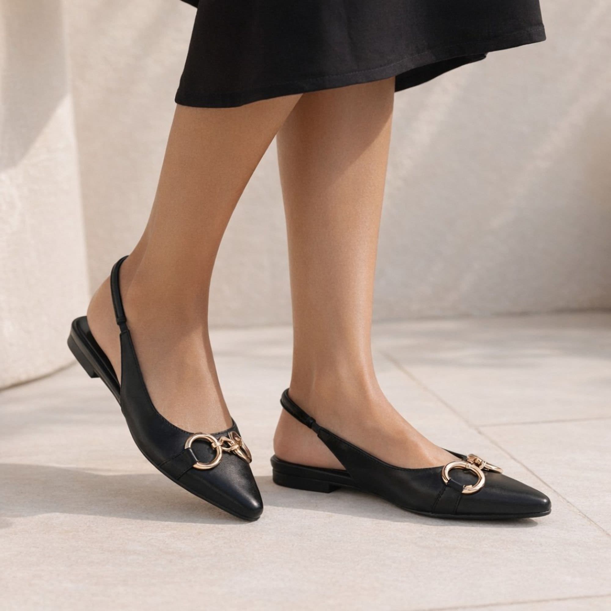 Daphne Slingback Flat, Alternate, color, Black