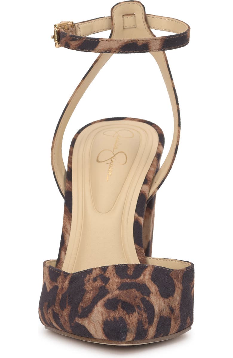 Jessica Simpson Nazela Pointed Toe Ankle Strap Pump, Alternate, color, Natural Leopard
