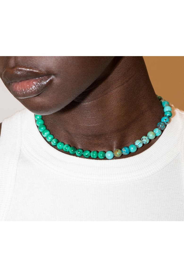 Turquoise + Malachite Collar Necklace, Alternate, color, Turquoise/Malachite