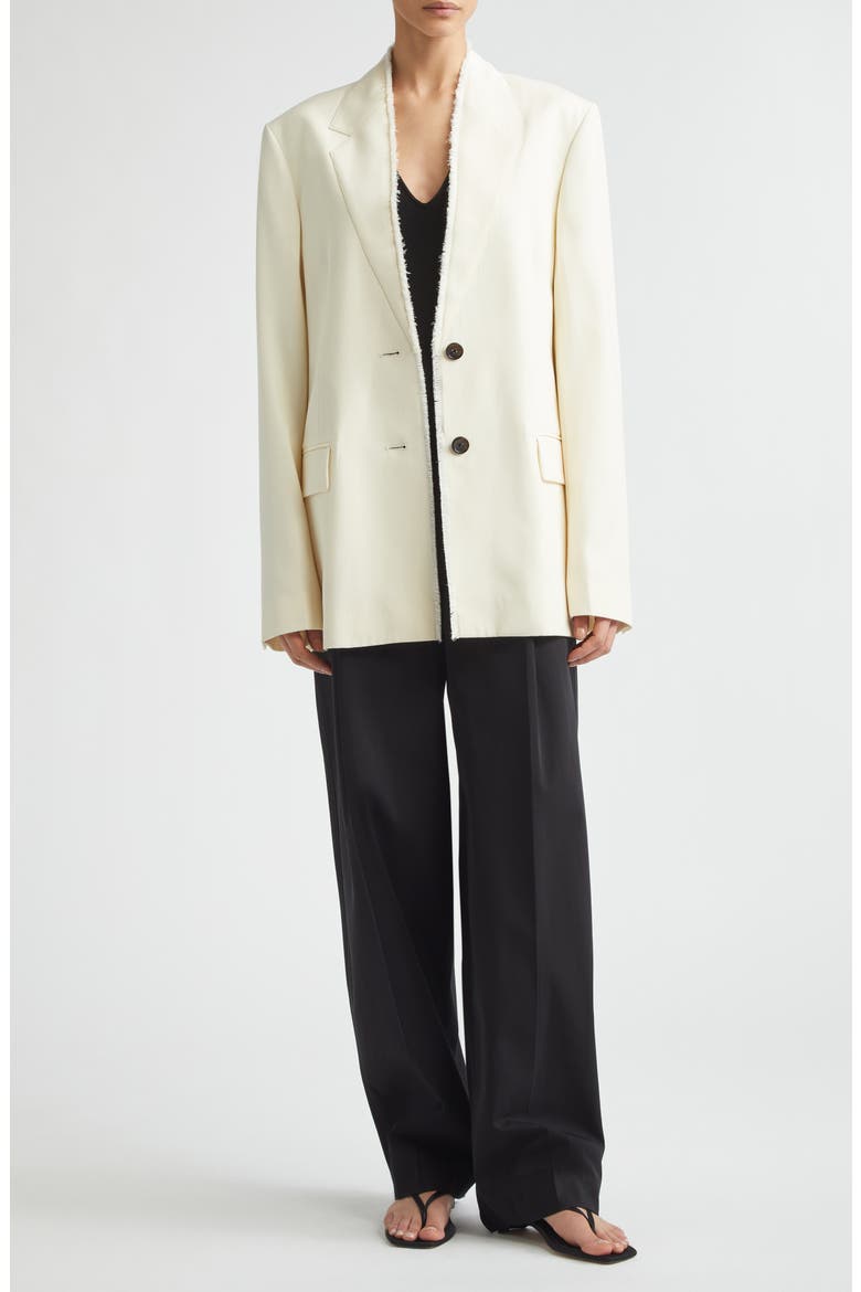 Raw Lapel Blazer, Alternate, color, ECRU