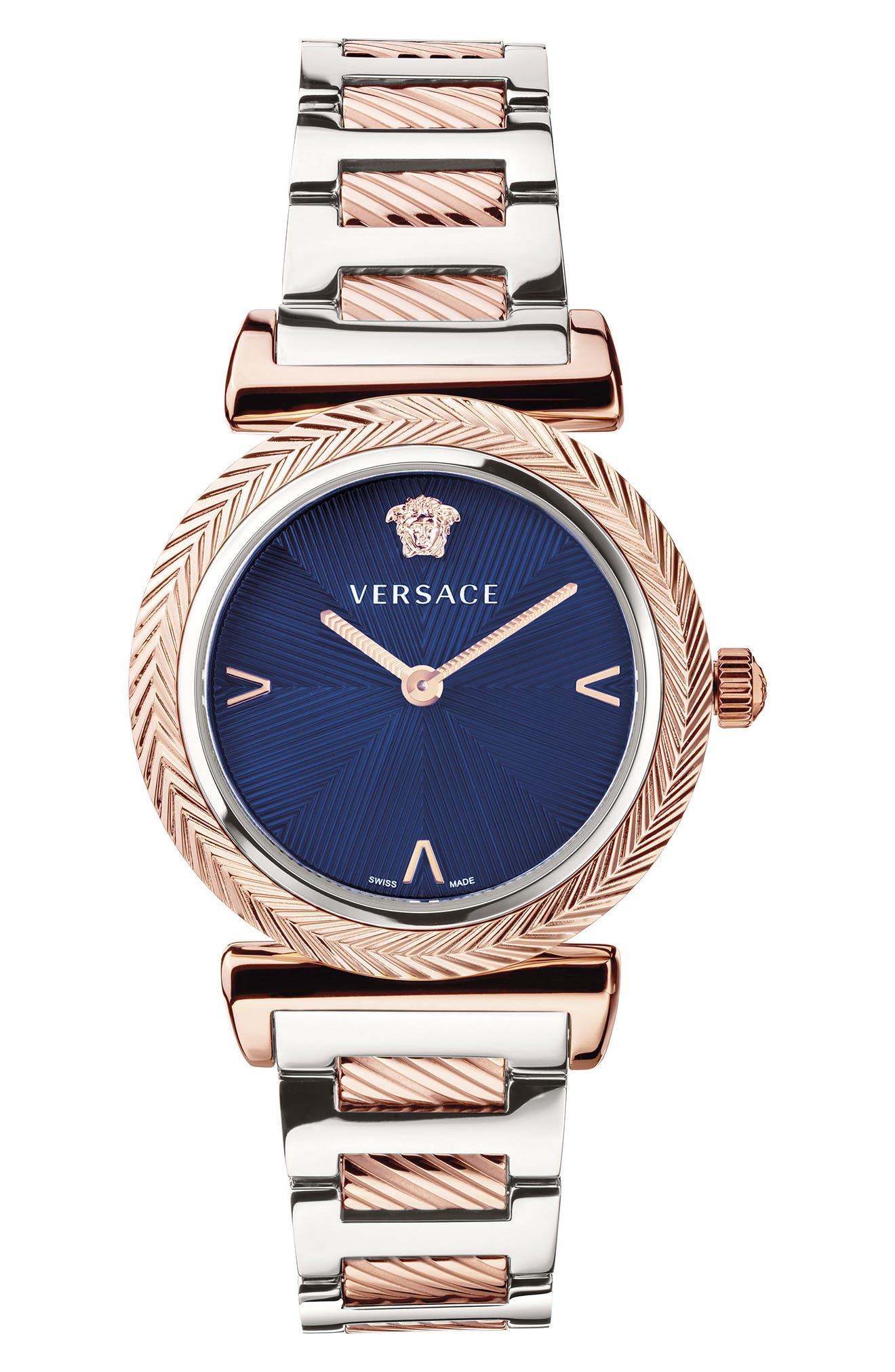 Versace V-Motif Two-Tone Stainless Steel Bracelet Watch, 35mm