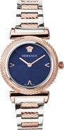 Versace V-Motif Two-Tone Stainless Steel Bracelet Watch, 35mm