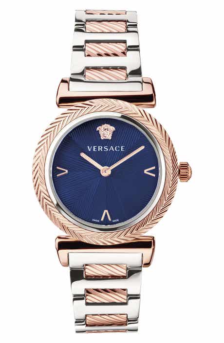 Versace V-Motif Two-Tone Stainless Steel Bracelet Watch, 35mm