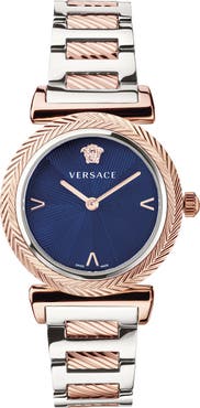 Versace V-Motif Two-Tone Stainless Steel Bracelet Watch, 35mm