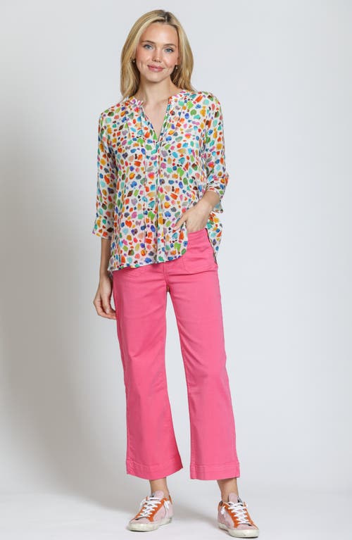 Apny Wide Leg Ankle Jeans In Pink