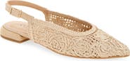 Cordani Nika Slingback Woven Raffia Flat