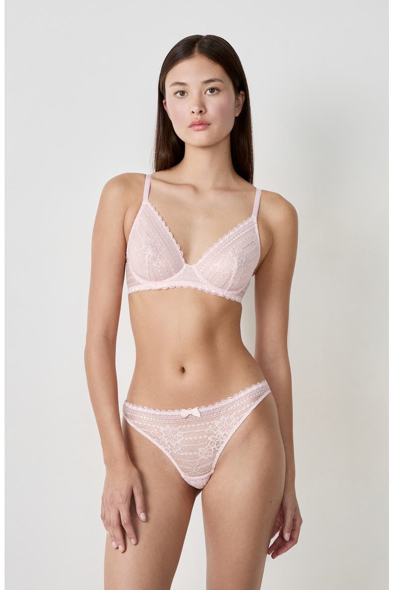 Panama Lace Underwire Bra, Alternate, color, PINK