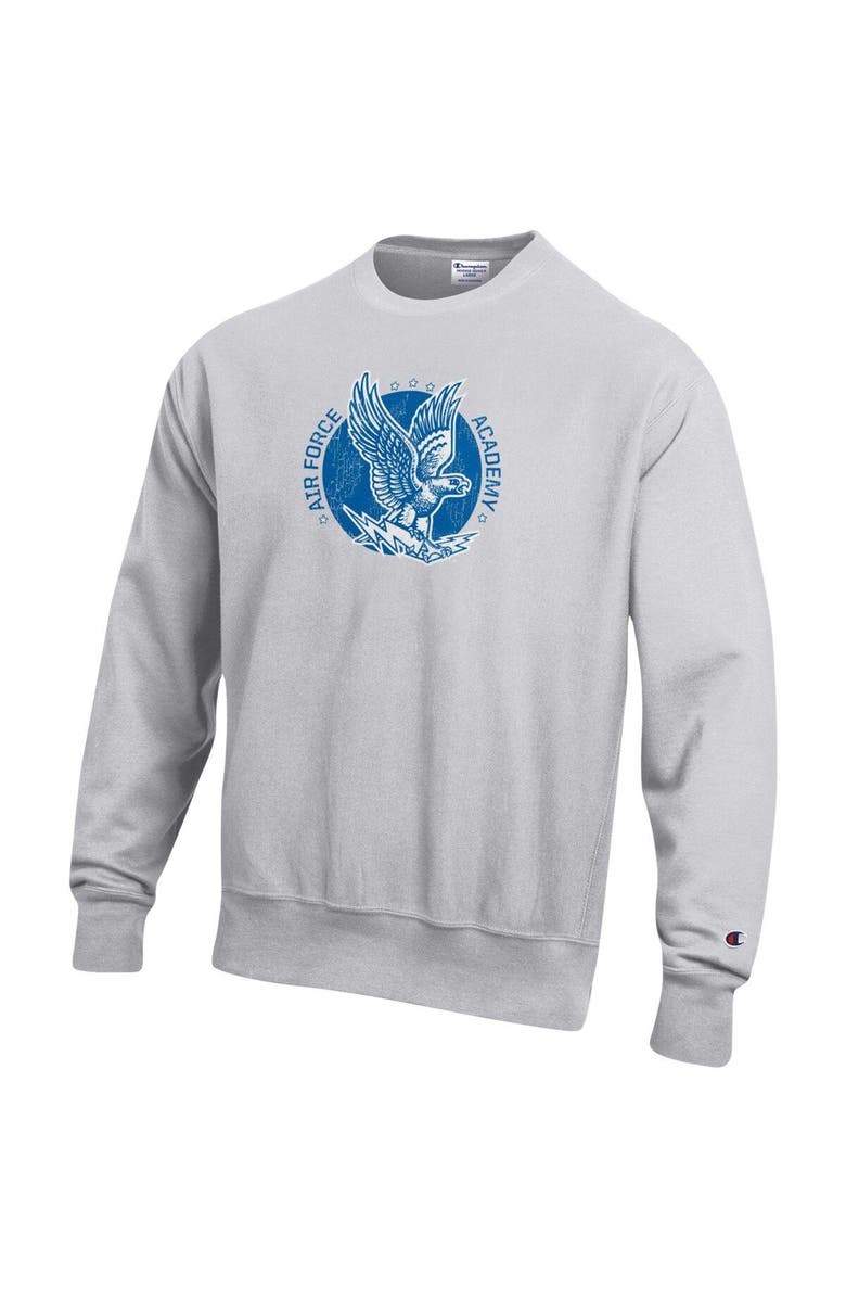 Champion Men's Champion Heathered Gray Air Force Falcons Vault Logo Reverse Weave Pullover Sweatshirt, Alternate, color, 