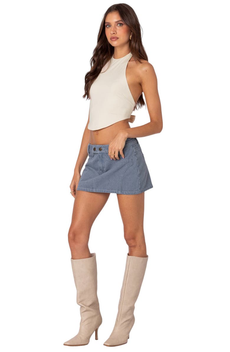 EDIKTED Raine Curved Halter Top, Alternate, color, Cream