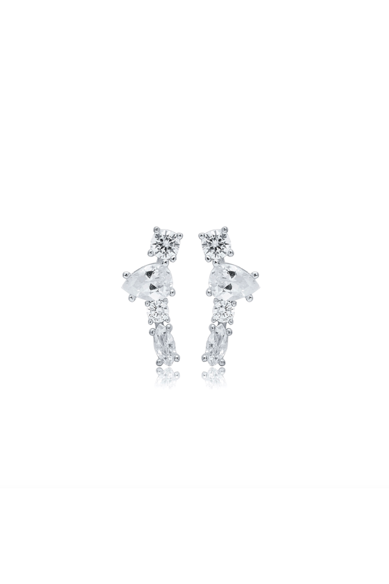 Luna Earrings, Main, color, White Gold