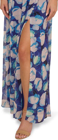 【海外限定】AdriannaPapell ガウン☆Blue Crinkle Chiffon Flor Amazon.com: Adrianna Papell Women's Color Block Chiffon