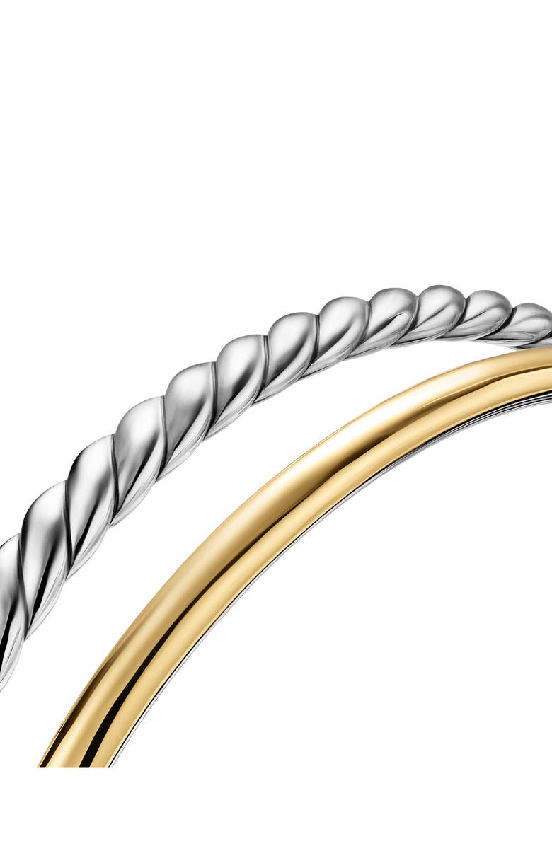 David Yurman DY Mercer<sup>®</sup> Two Row Cuff Bracelet in Sterling Silver with 18K Yellow Gold, 8mm, Alternate, color, Silver/ Gold