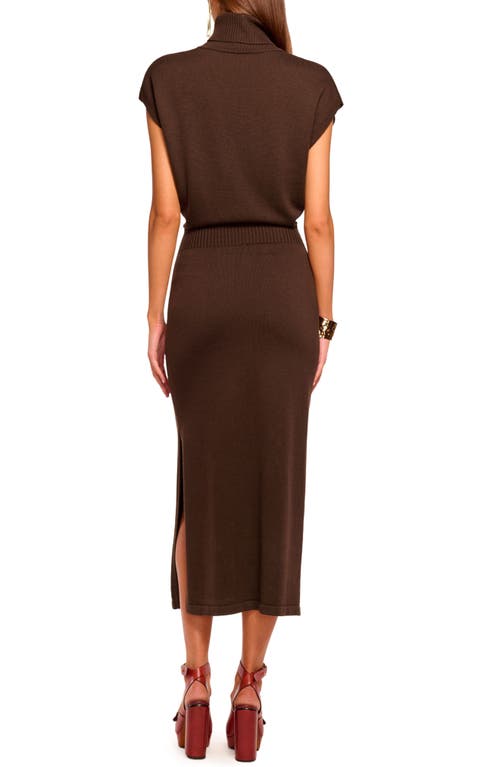 Ramy Brook Natalie Turtleneck Wool Sweater Dress In Brown