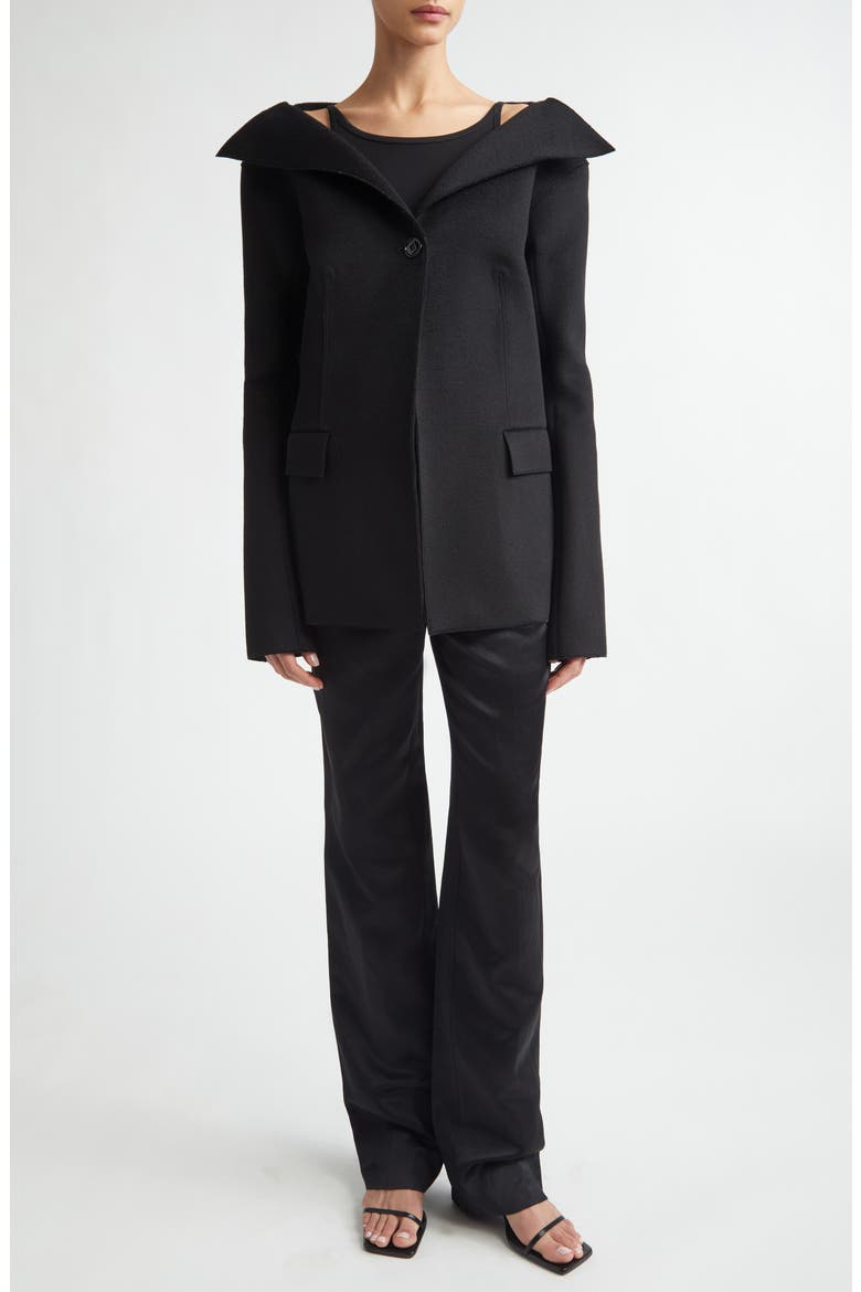 Easy Raw Edge Straight Leg Pants, Alternate, color, BLACK