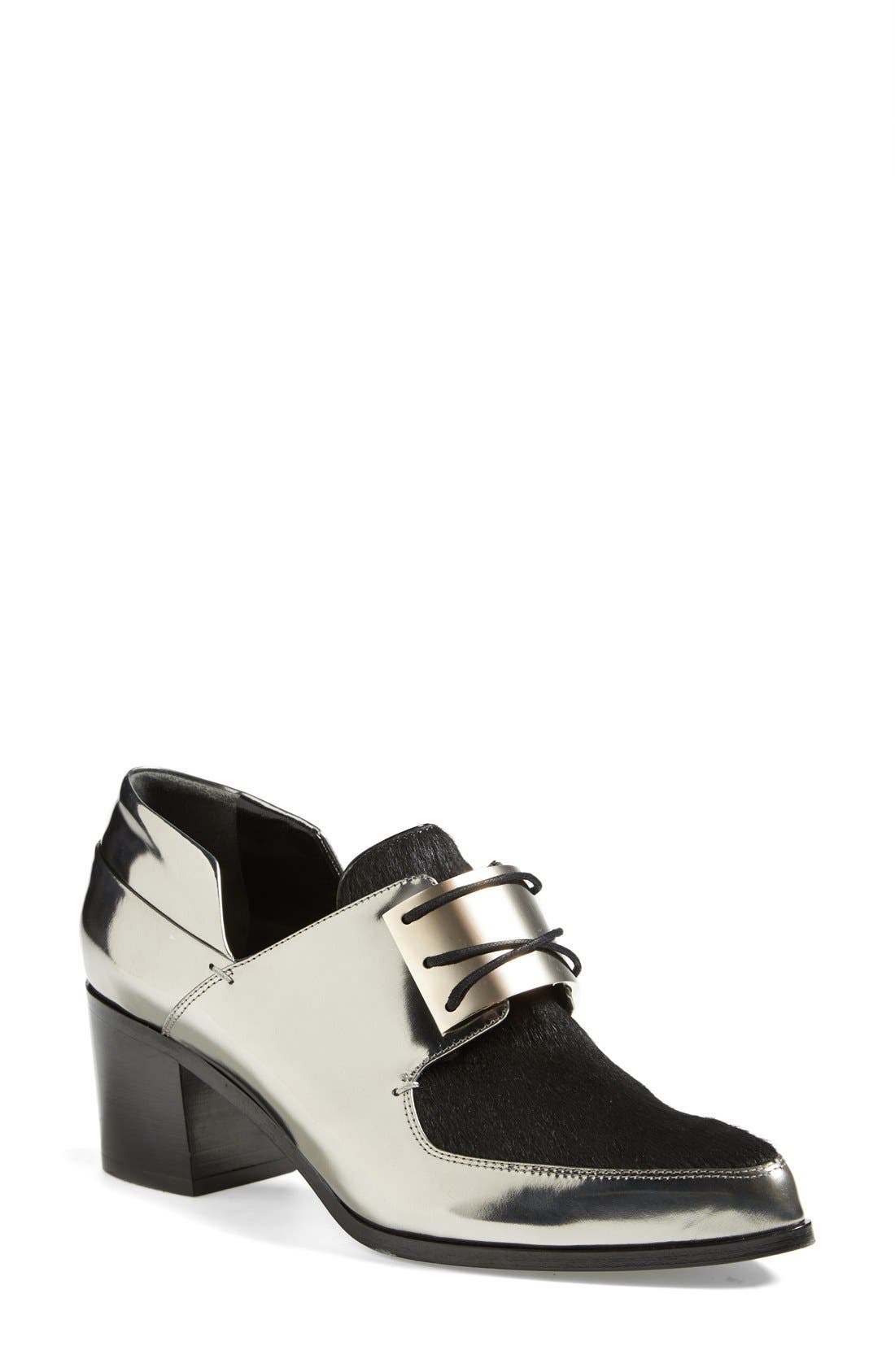 Metal Plate Laminated Calf Hair Pump, Main, color, SILVER